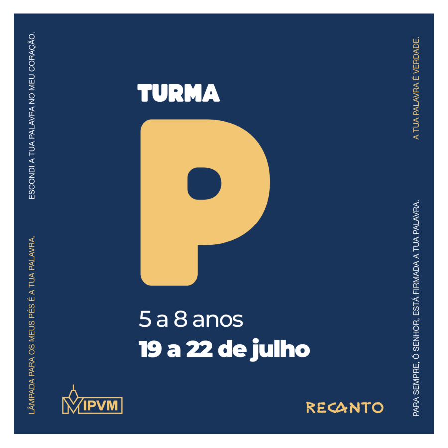 Temporada JULHO 2026 - SEMANA P   “TUA PALAVRA” 